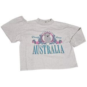 Vtg Australia Koala Bear Cropped Shirt USA Womens One Size Single Stitch Cotton